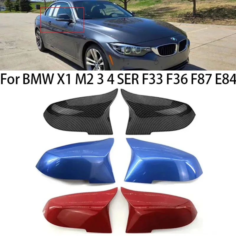 

For BMW X1 M2 3 4 SER F33 F36 F87 E84 2014-2020 Car Side Rearview Mirror Cover Cap Replacement racing style Protective parts