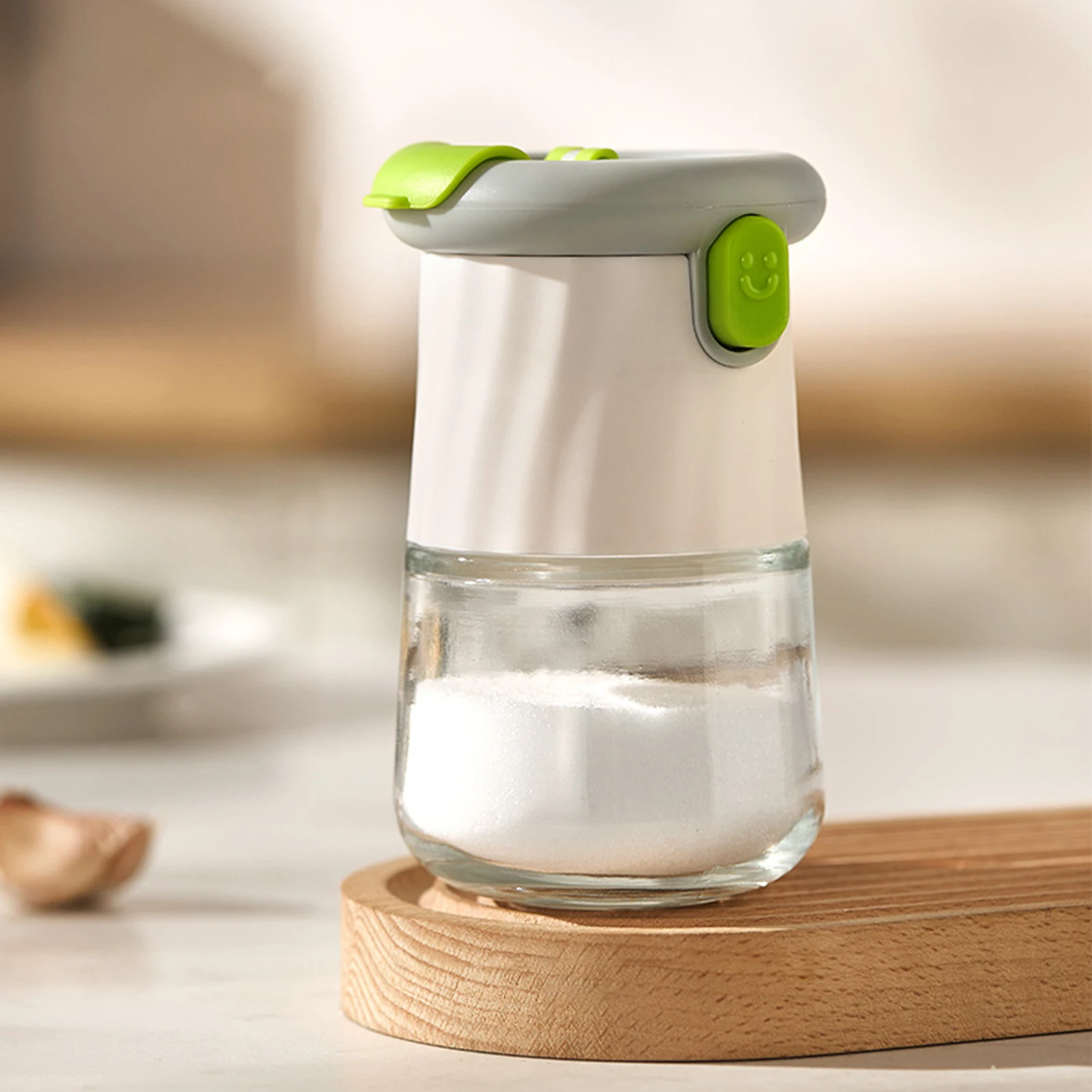 

Измерительный дозатор соли и специй, стеклянный пищевой диспенсер с двойным контролем порций для кухни и кемпинга, 12,5 см