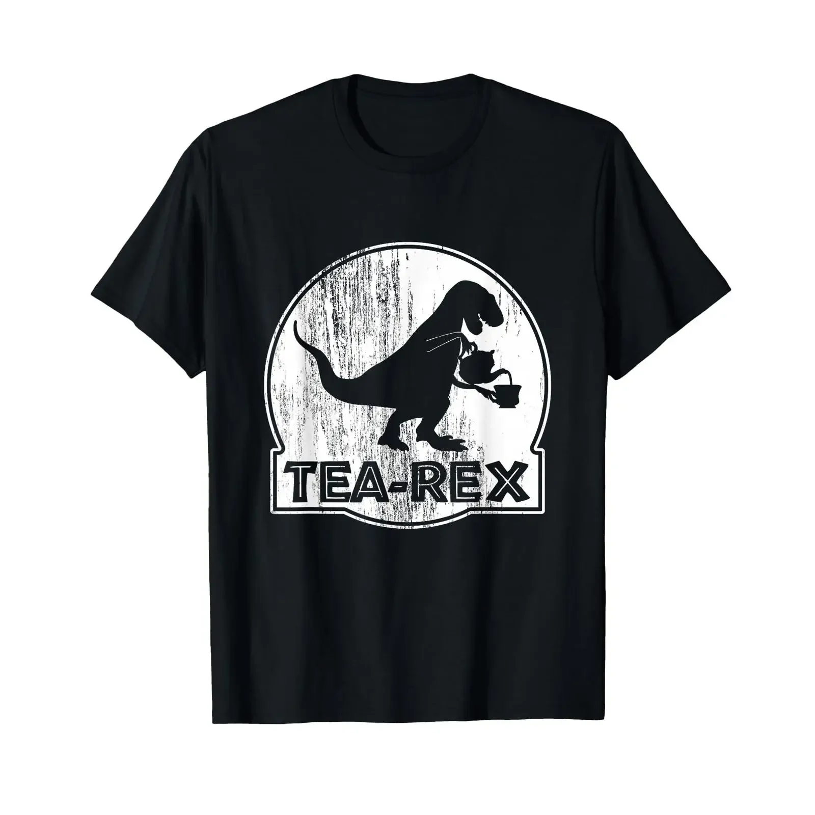 Funny Dinosaur Tyrannosaurus Tea Rex T Shirt Drinker vintage Washed Unisex Stylish fashion streetwear homme Comfortable