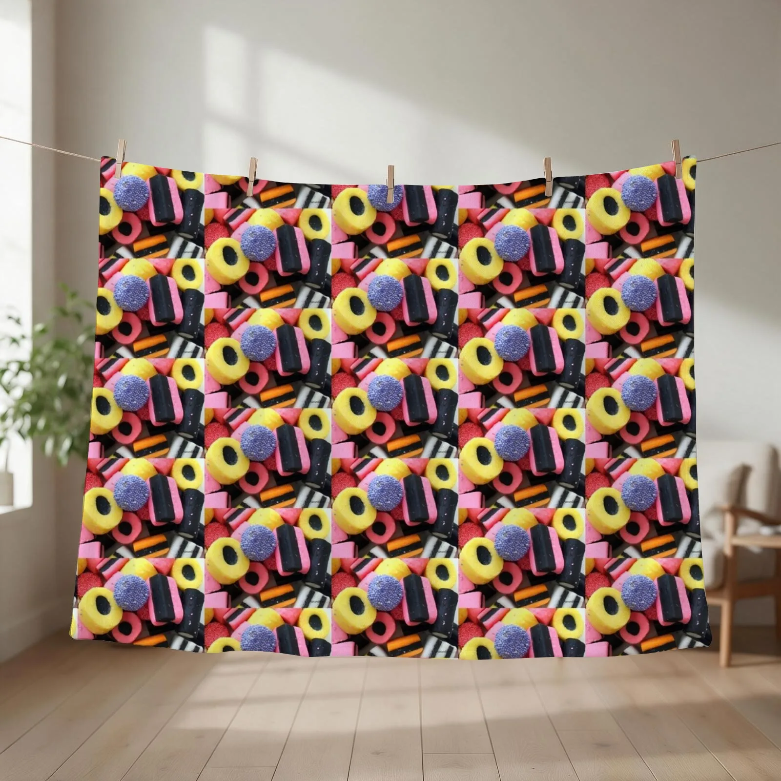 Liquorice Allsorts - You May Take One! Throw Blanket couch cozy soft plush fuzzy picnic outdoor blanket