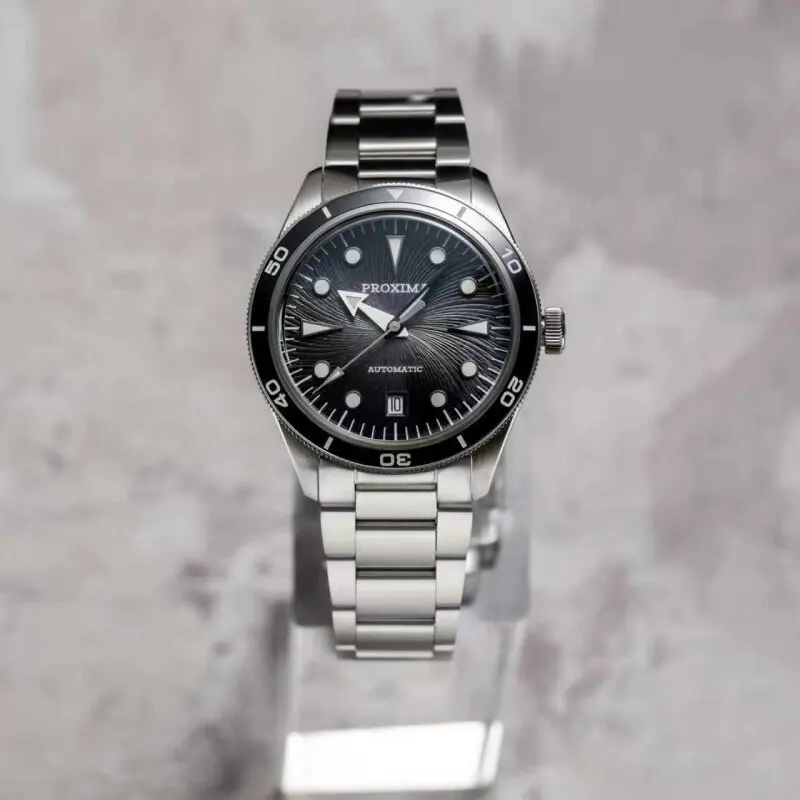 Proxima Herren-Automatikuhr, 39 mm, mechanische Armbanduhr, 10 ATM wasserdicht, BGW-9, leuchtende Saphir-Keramik-Lünette, PT5000 SW200