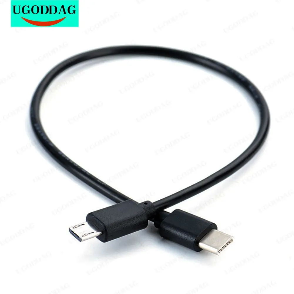 Type C USB-C To Micro USB Cable For Samsung Xiaomi Micro B USB Type C Cord Male To Male Straight Elbow Head Fast Charge Data