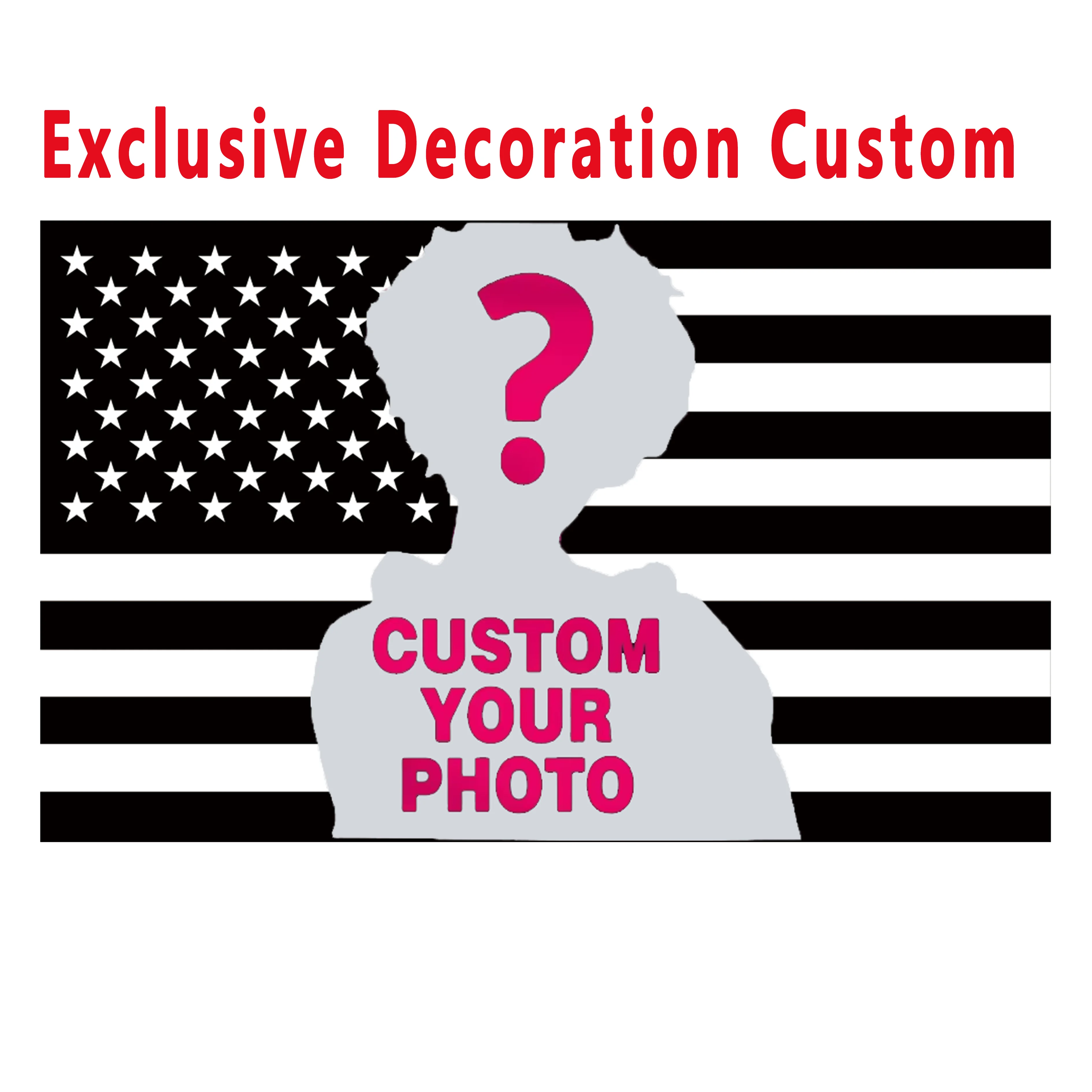 Custom Black American Flag Tapestry Customized Banner Wall Hanging Personalized Backdrop With Photo & Room Decoration