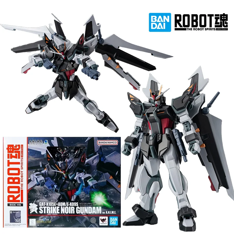 Bandai Il Robot Spirits Gat-X105E+Aqm/e-X09S Strike Noir Gundam Ver. Anno sono Regalo giocattolo modello originale Action Figure da 14 cm