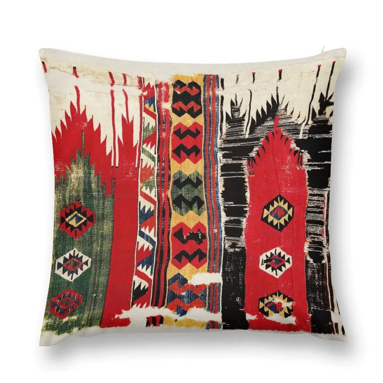 

Aksaray Antique Turkish Cappadocian Kilim Rug Fragment Print Throw Pillow Decorative Cushions For Living Room anime girl pillow