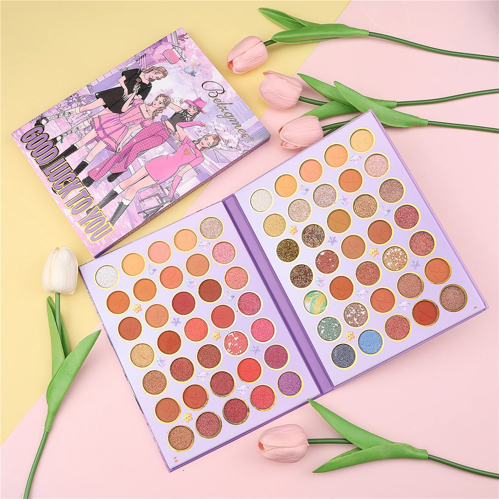 BELZGMEE 70 Colors Fashion Girls Matte Eye Shadow Palette Book Glitter Bright Eyeshadow Palette Professional Makeup for Eyes