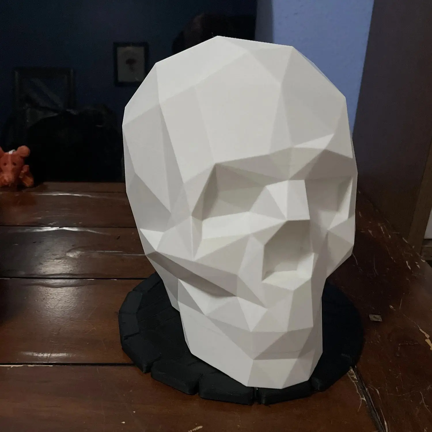 Creative Skull Shaped Headphone Stand 3D Printing Geometry Hanging Rack Accessories Storage Rack Desktop Decoration 4