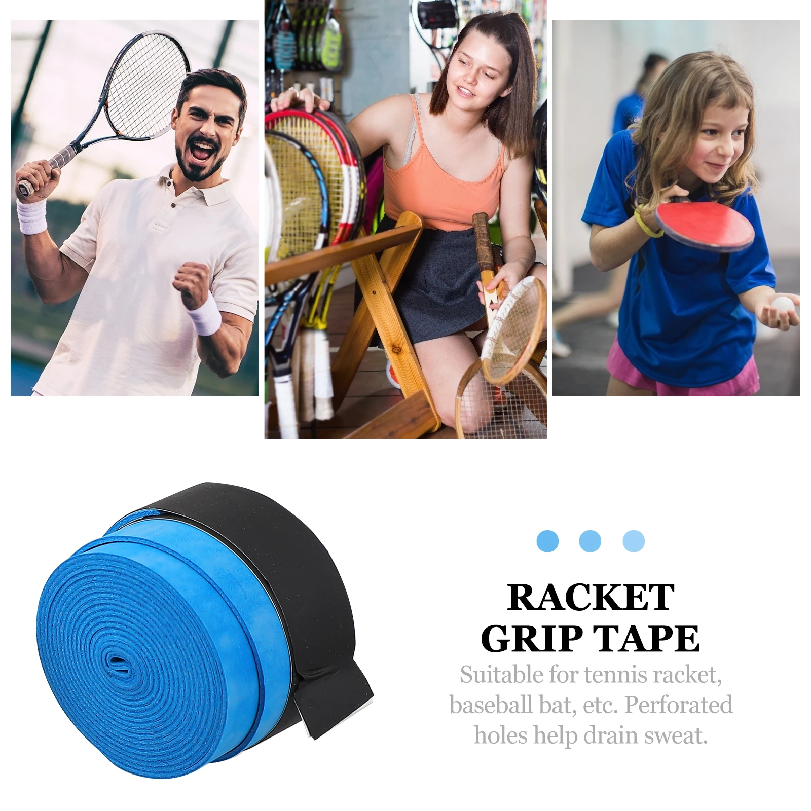 

6pcs Overgrips Sweatband Tennis Racket Hand Rubber Anti-slip Rubber Table Tennis Badminton Racket Handle Strap Sweat Absorbent