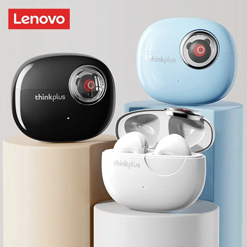 Lenovo LP17 earphone Bluetooth 5.3 TWS nirkabel, headphone nirkabel siaga panjang kontrol sentuh earbud Bass latensi rendah untuk bermain game