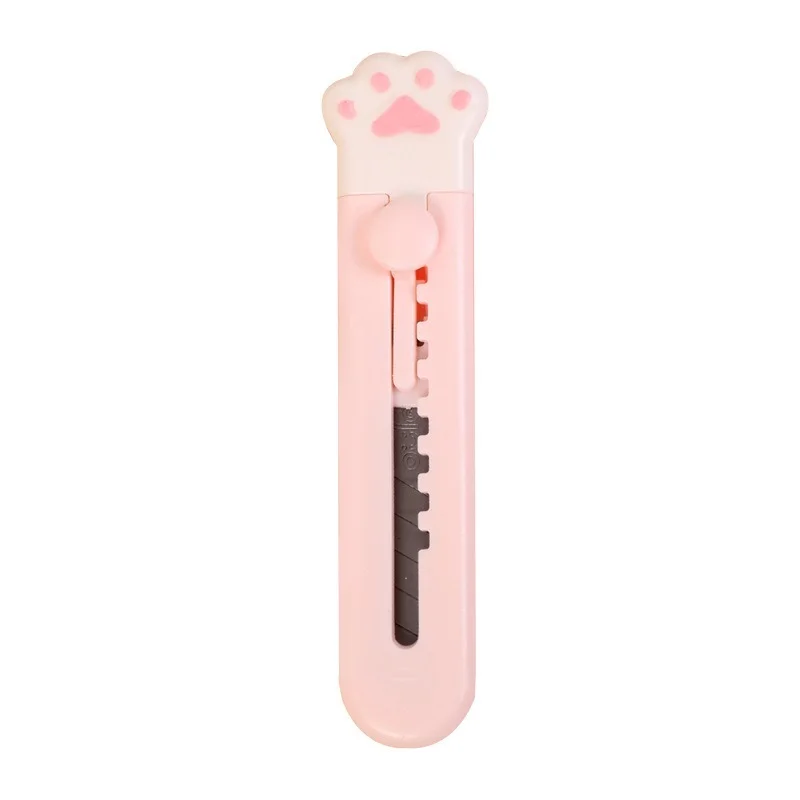 1 Stuks Utility Mes Express Box Cutter Leuke Roze Kat Poot Envelop Opener Mes Student Briefpapier Kantoorbenodigdheden Diy Gereedschap