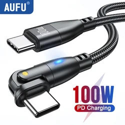 AUFU 100W USB C-타입 C 케이블, USBC PD 고속 충전 와이어 코드, 맥북 프로 샤오미 포코 화웨이 아이패드 삼성 USB-C 케이블, 3m