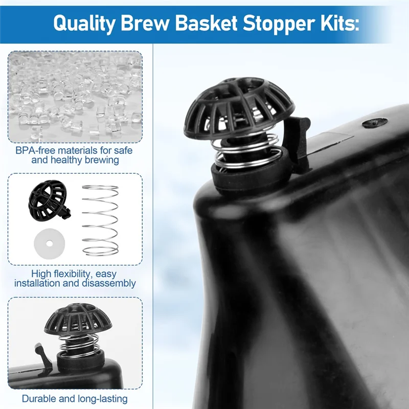 

A74G-For CUISINART DCC-1200, DCC-1200BCH, DCC-1200BW Coffee Machine Replacement Brew Basket Bottom Spring Loaded Stopper Kits