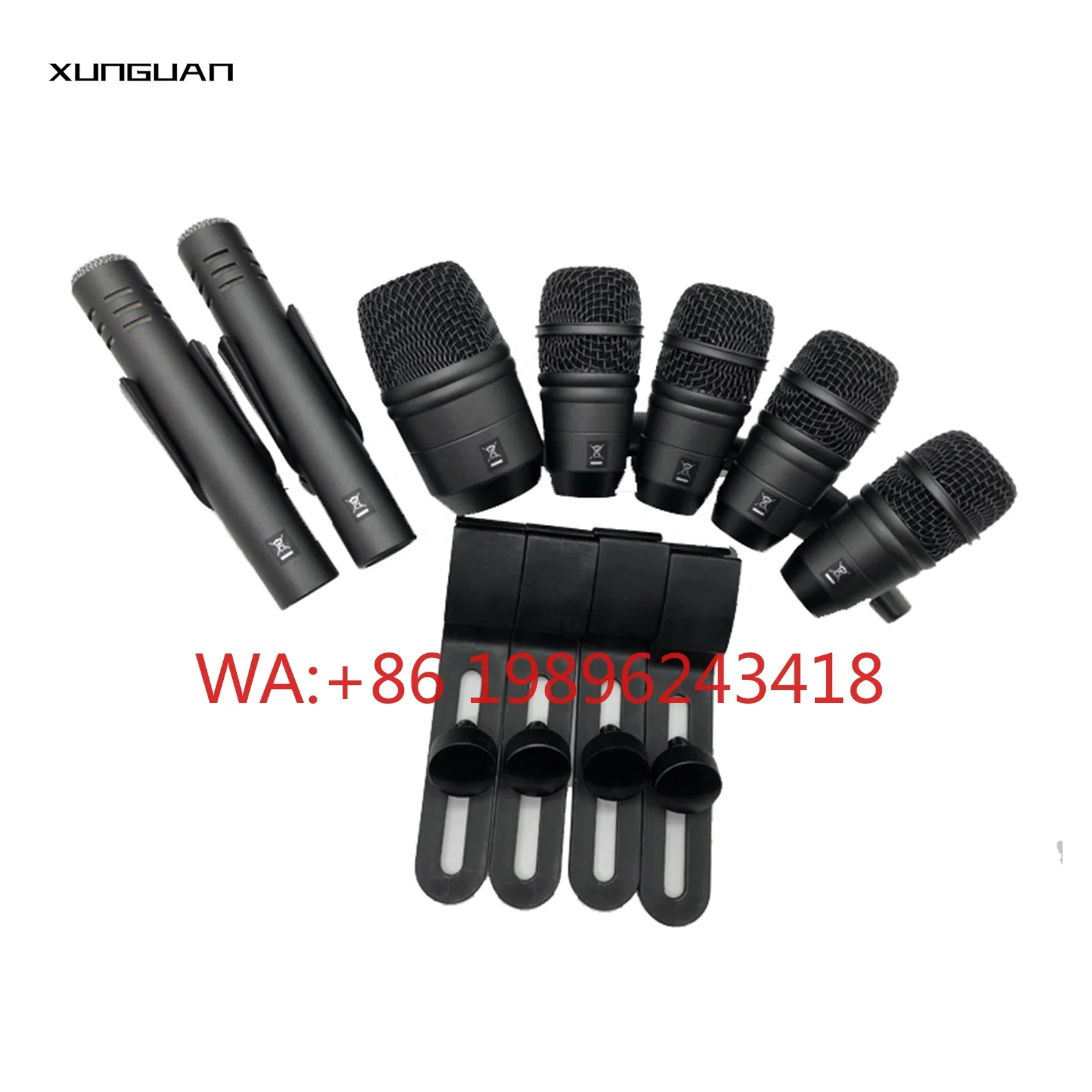DR07-XLR Custom Logo Metal Condenser & Dynamic Drum Kit Microphone Wired Microphone for Playing Music Instrument