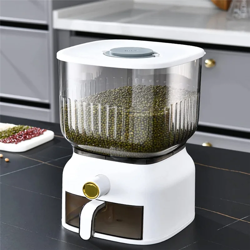 

AF93-Press Type Rice Bucket Insect-Proof Moisture-Proof Sealed Rice Bucket Grain Pet Food Storage Container Rice Box