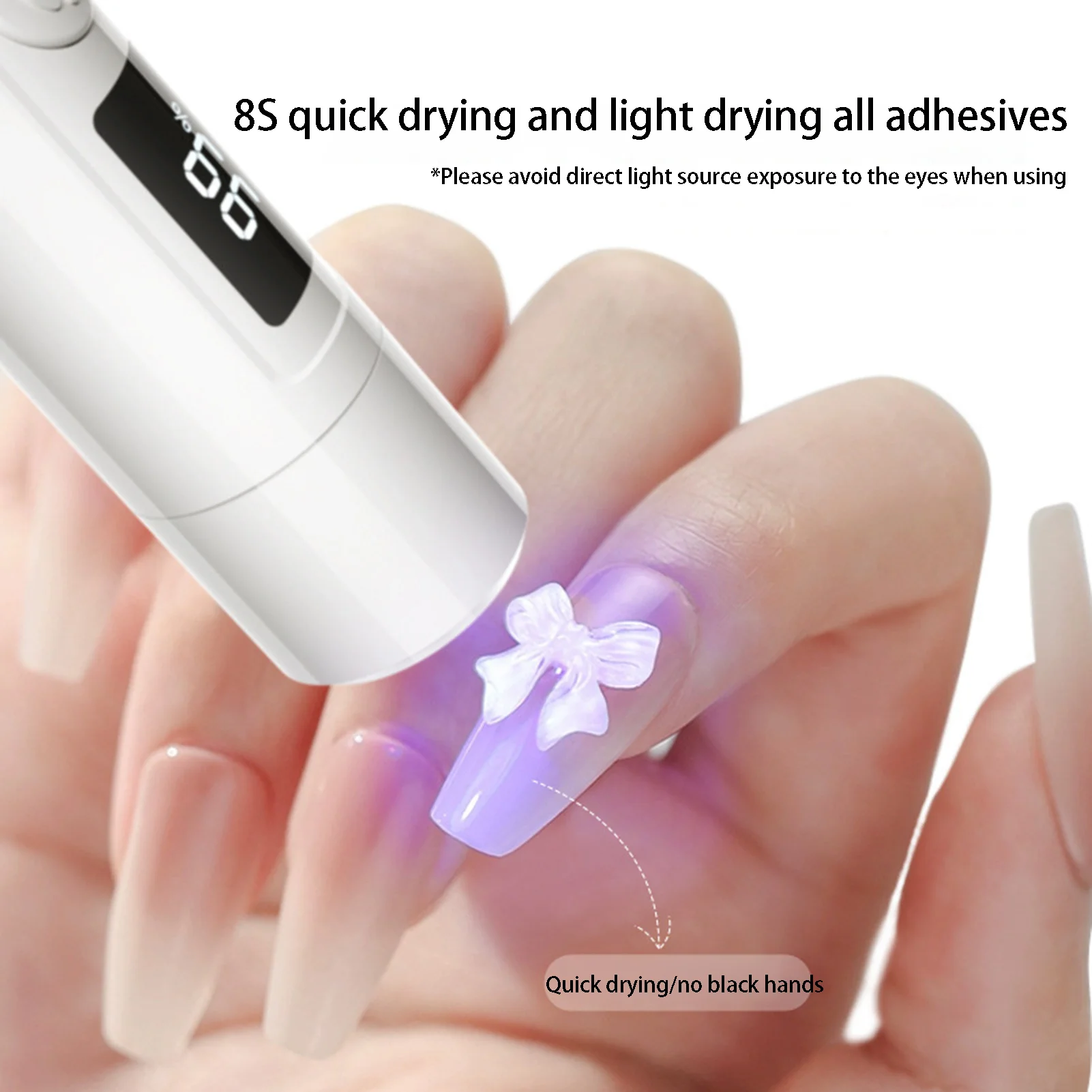 UV LED Professional Nail Lamp Portable Painless Nail Dryer with Silicone Tips for All Kinds of Nail Polish Nail Gel