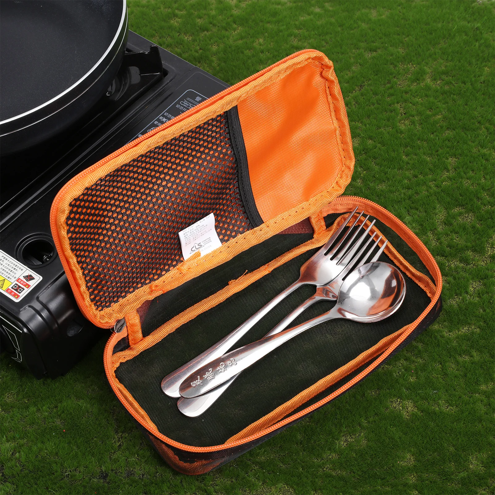 

Bbq Storage Bag Durable Cookware Organizer Portable Tableware Pouch For Camping Outdoor Cooking Utensil Storage Bag
