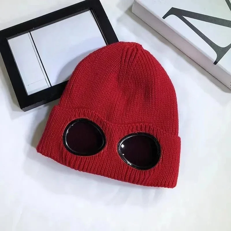 Unisex Men Women Knitted Hat with Goggles Windproof Winter Warmer Ski Beanies Soft Warm Anti-slip Ear Protection, image 10