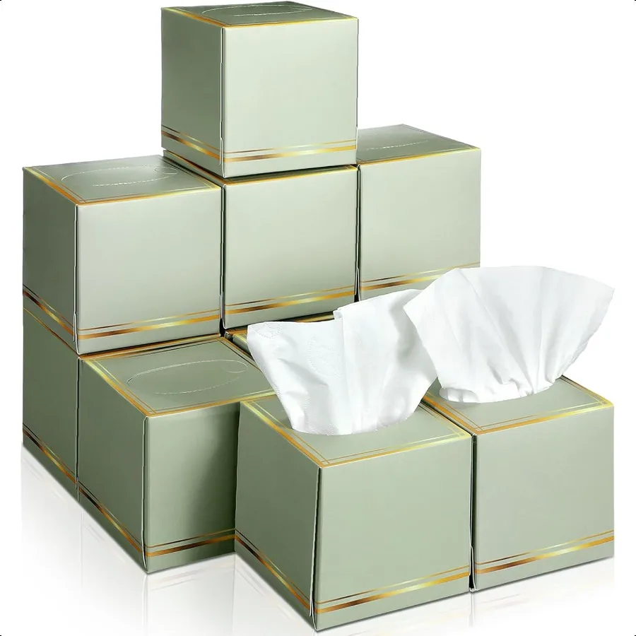 

12 Pack Facial Tissues Cube Boxes Face Tissue Box 600 Sheets 3 ply Square Tissues Soft Tissue Paper Bulk for Car Pocket Toilet