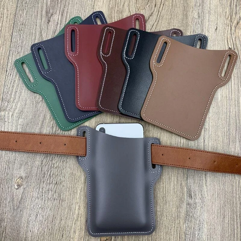

A3PE Universal Retro Artificial Leather for Carrier Belt Men Waterproof Cellphone Loop Holster for Protection