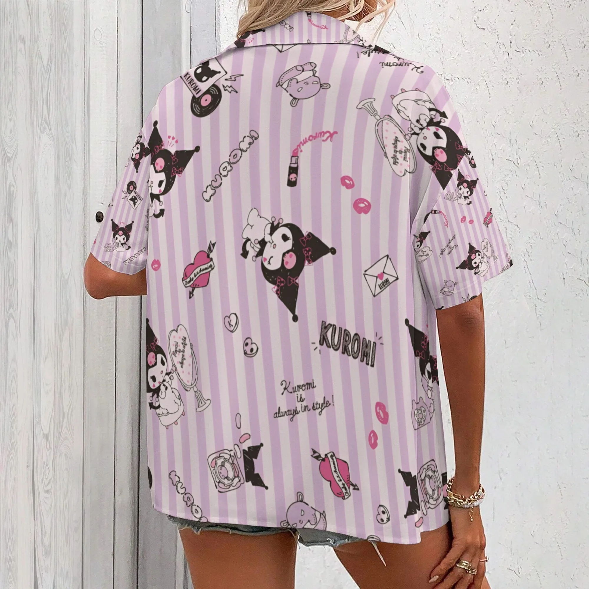 قميص كورومي Xxxl مراجعات كورية العديد من ملابس الفتيات ملابس نسائية قمصان كورومي تي شيرت نسائي تي شيرت كبير الحجم