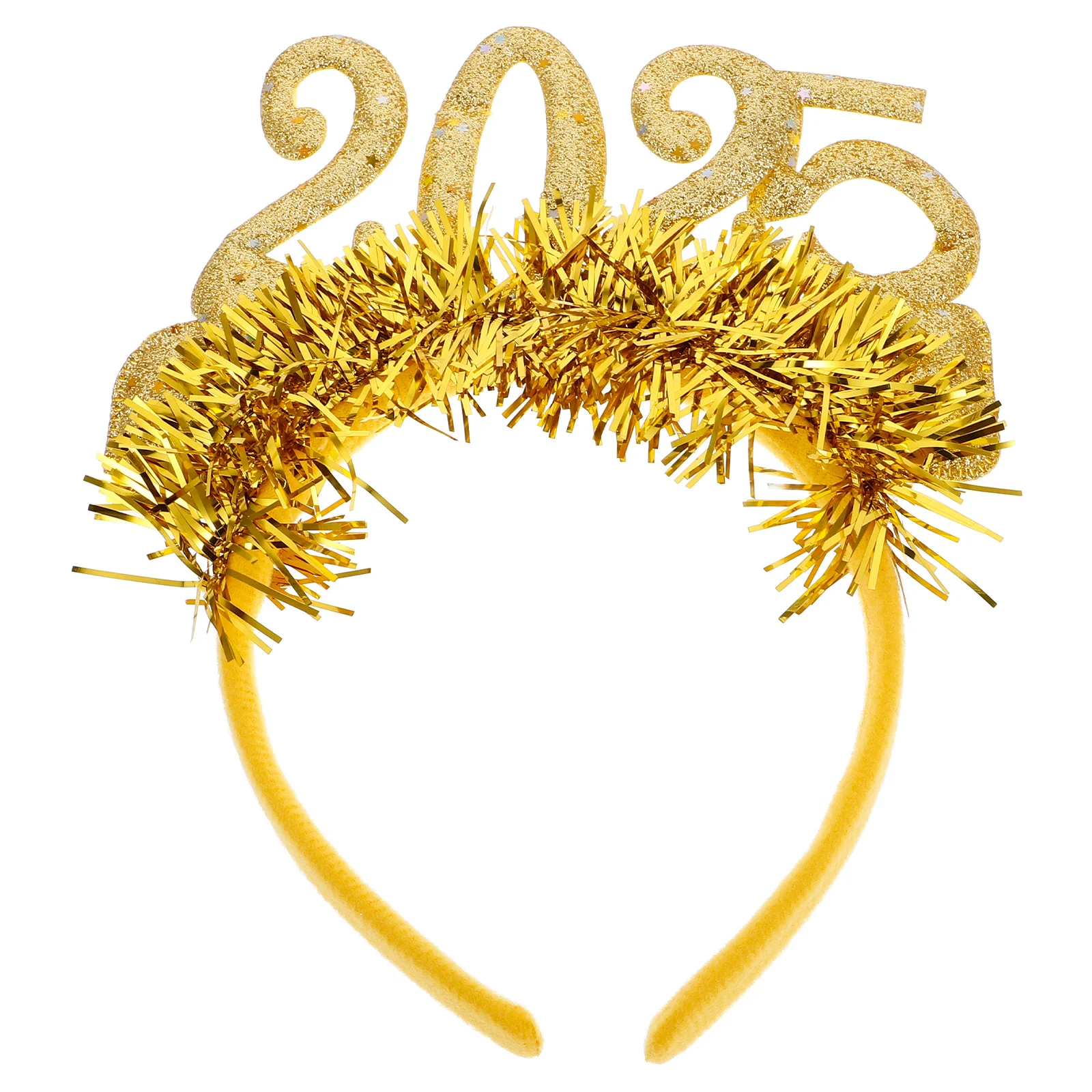 

New Year Hair Accessories 2025 Number Hoop Glitter Cloth Headband Tinsel Star Party Hats Christmas Celebrations New Year Eve