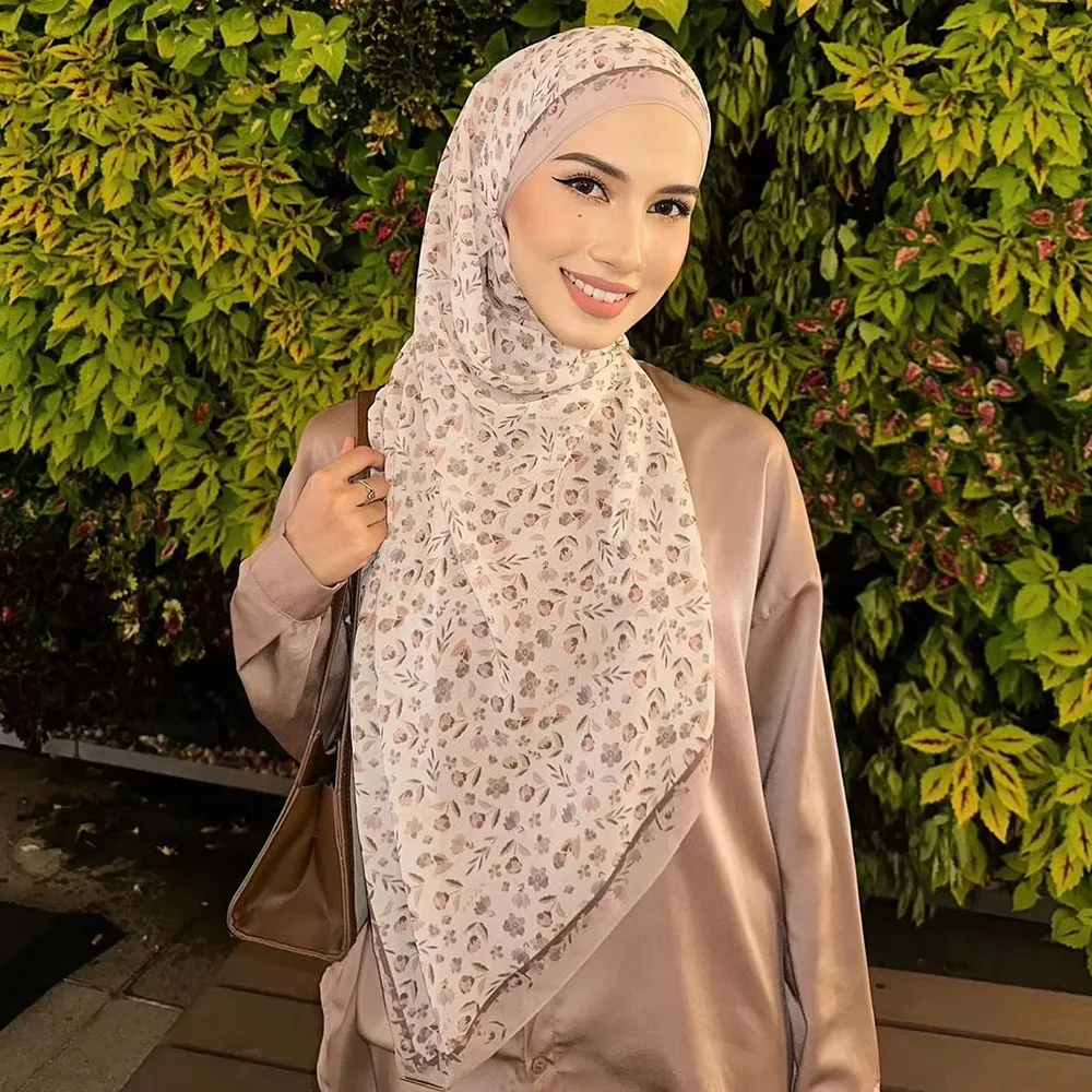 

61color New Bali Yarn Square Hijab Digital Printing Foulard En Mousseline Malaysia Turban Sunscreen Turkey Shawl Islam Clothing