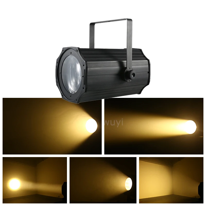 200W COB Electric Auto Focus Blinder 10 to 60 Degree Variable Zoom Par Surface Soft Light Focusing Spotlight with Barndoor