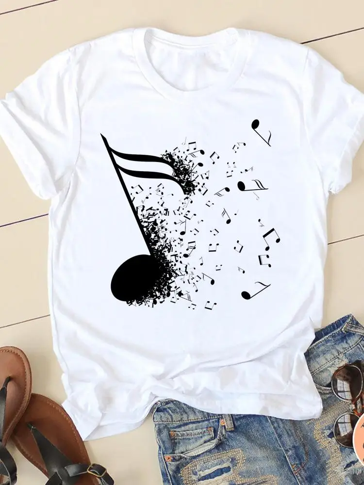 

Graphic Tee T-shirts Music Style Love 90s Trend Short Sleeve Ladies Casual Clothing Summer Women Fashion Female T Shirt Clothes