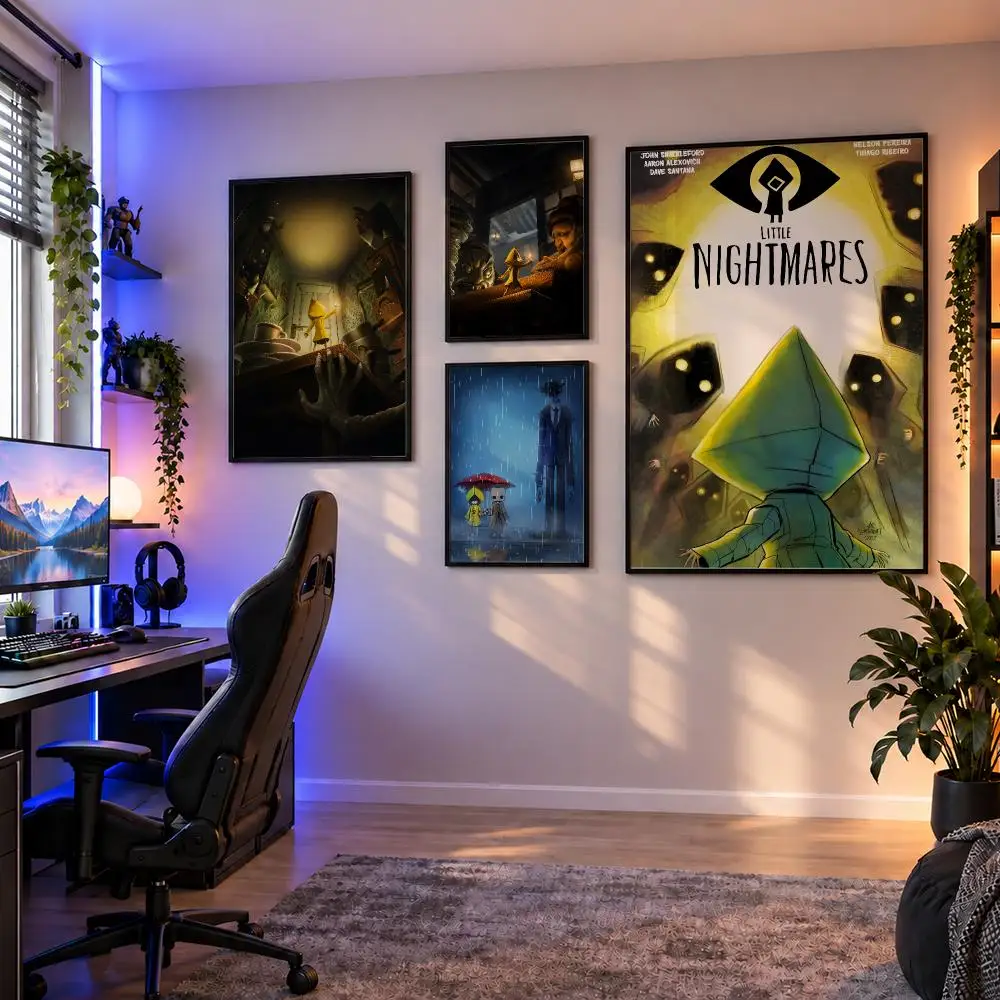 Game Little Nightmares Six Mono Poster Wall Art PP Waterproof HD Self Adhesive Modern Home Decor Living Room Apartment Gift