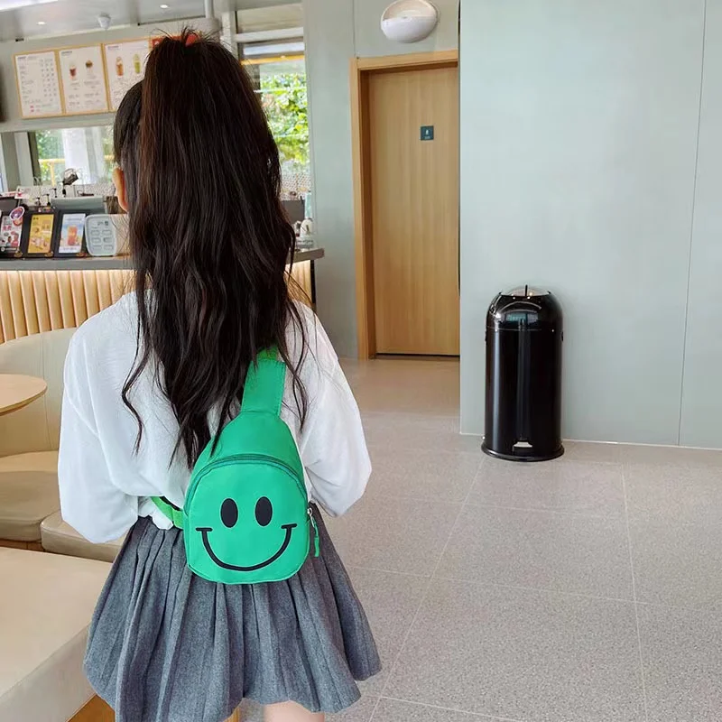 New Sunshine Boy Girl Crossbody Knapsack Children Fashion Chest Bag Cute Children Shoulder Bag Designer Smiling Face Chest Pack