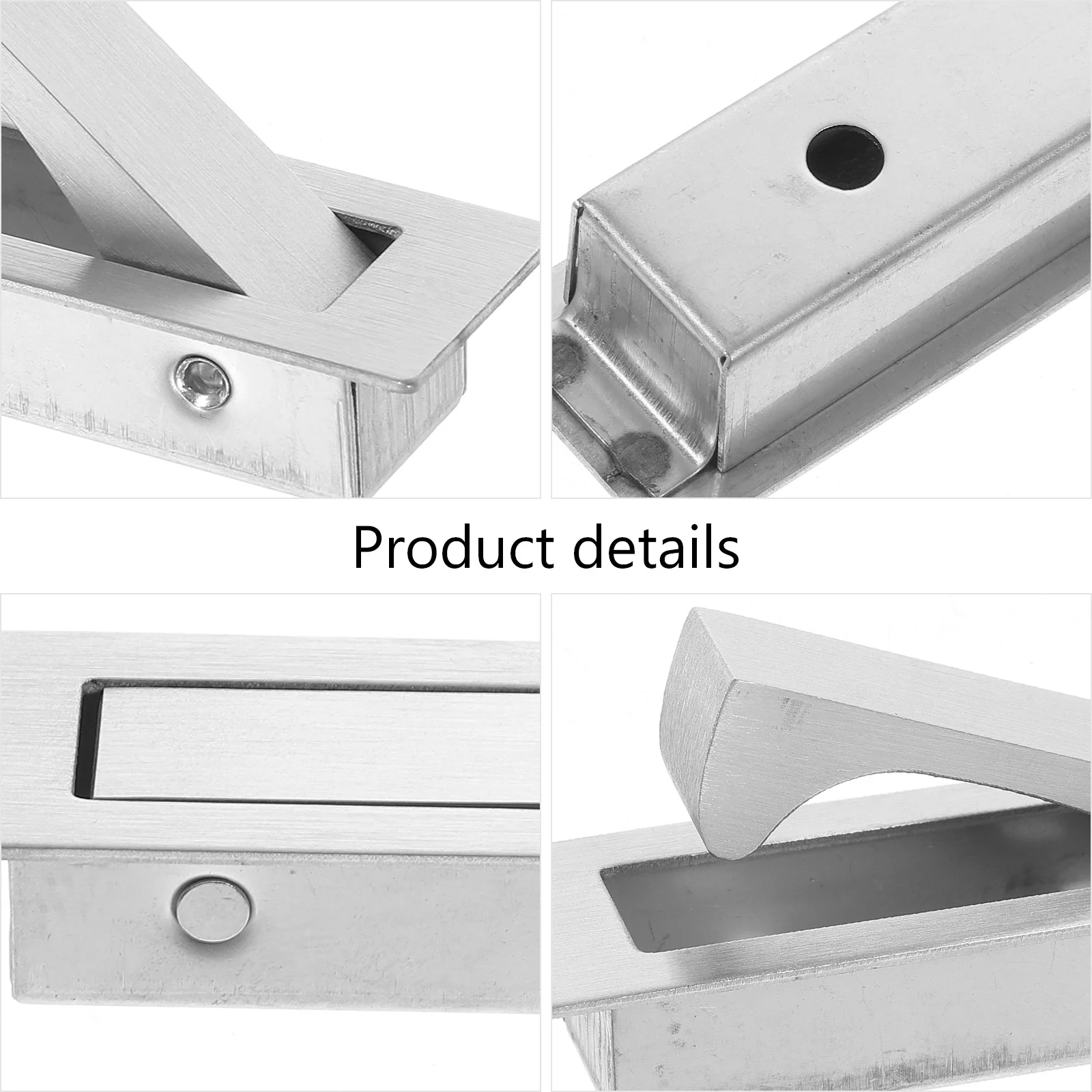 

Stainless Steel Hidden Handles for Cabinets Doors Furniture Silver Recessed Grips Anti Rust Durable Kitchen Use