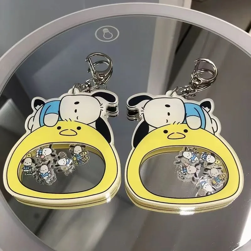 Sanrio Pochacco Cute Anime Acrylic Rocker Keychain Student Couple Backpack Pencil Bag Birthday Gift Pendant Decoration