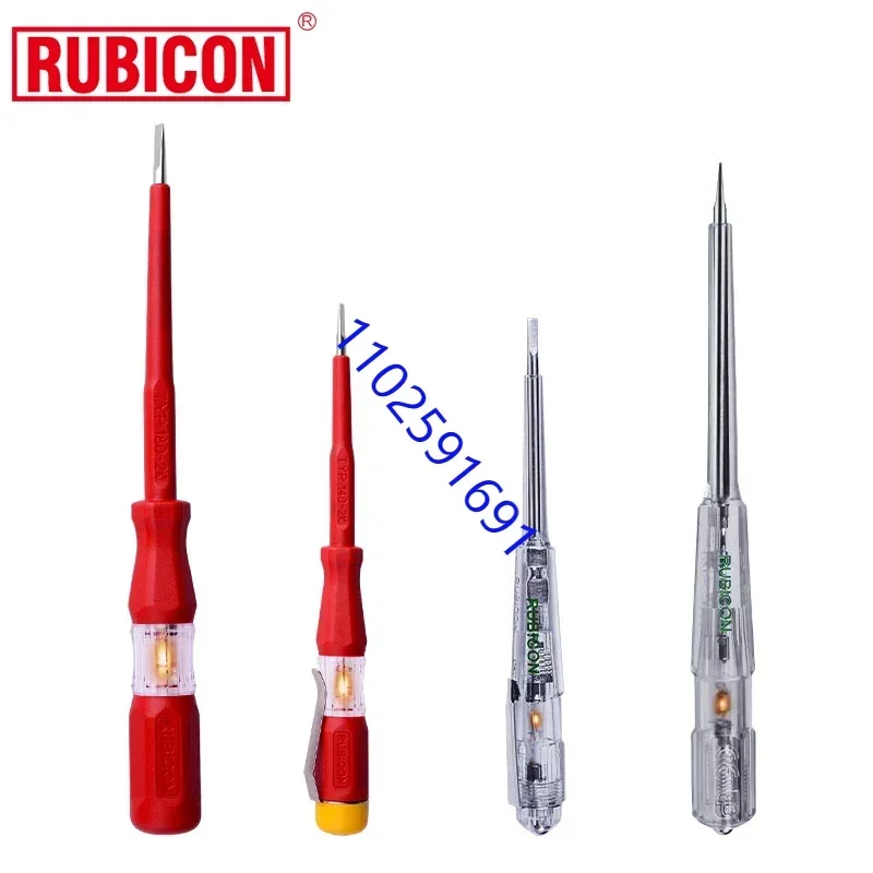 Japan RUBICON Electrical Tools RVT-211 RVT-111 Test Pencil 220~250V LED Voltage Tester Pen Diameter 3.0mm Slotted VDE Approved