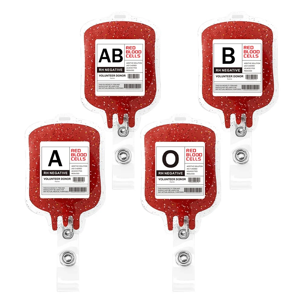 

4Pcs Retractable Nurse Badge Reel Cute Glitter Clip for Medical Professionals Id Card Holder Nursing Badge