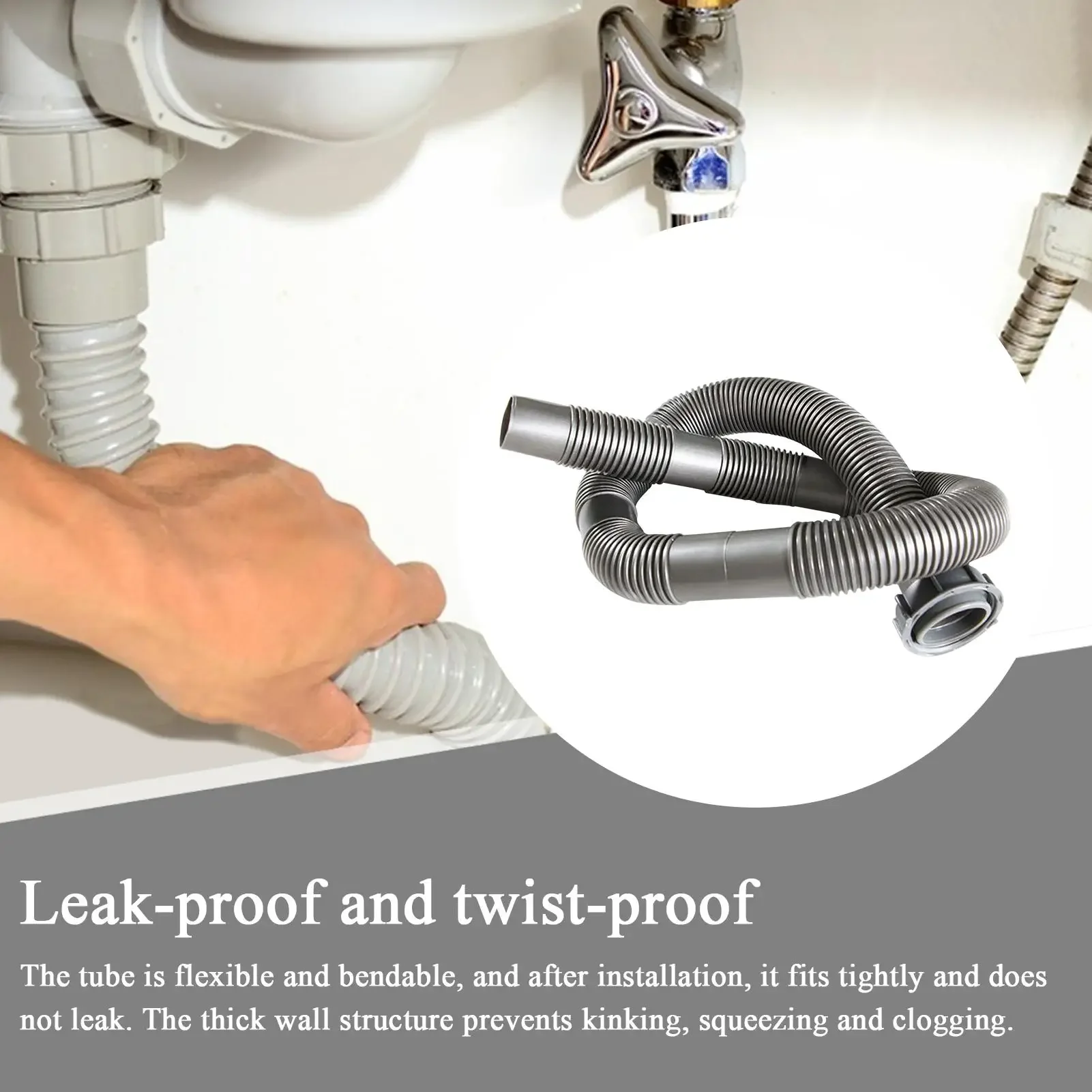 1pcs Expandable Flexible Kitchen Sink Sewer Pipe Bathroom Drains Tube Wash Basin Plumbing Rainwater Down Spout Hose