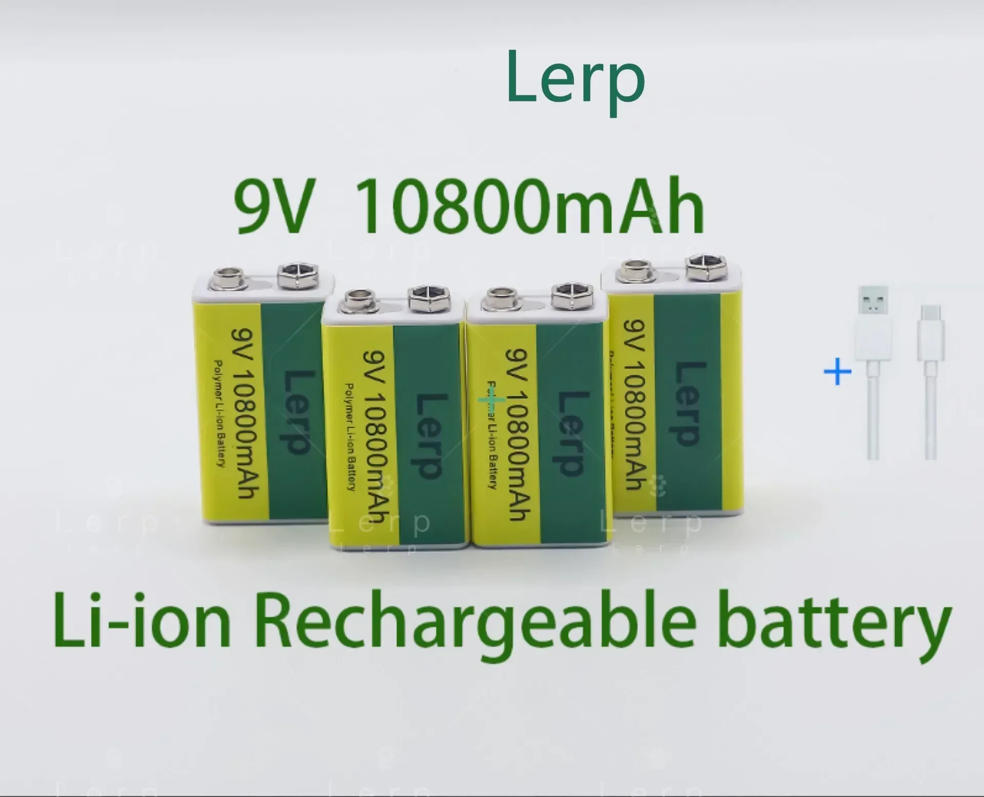 New2024 9Vbattery,10800mAh,rechargeable lithium-ion battery with a multimeter, mini USB, toy,microphone, remote control, KTVuse,