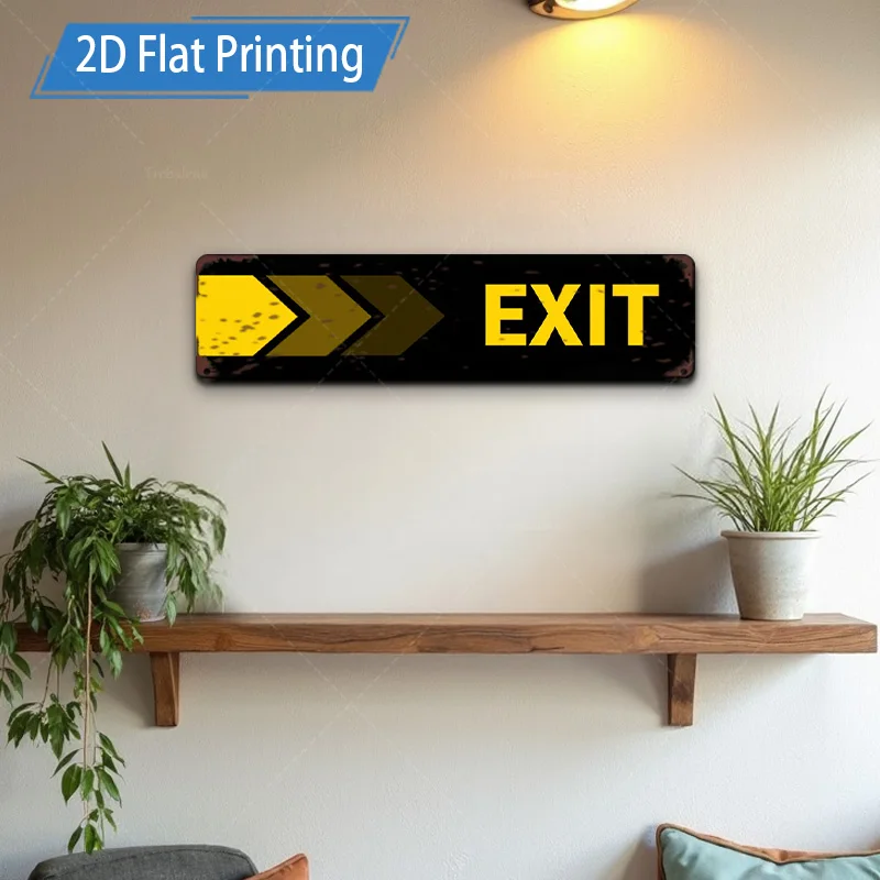[2D FLAT] 1 шт. металлическая вывеска, 4 × 16 дюймов, ретро выходная вывеска, настенный художественный металлический декор для домашнего офиса