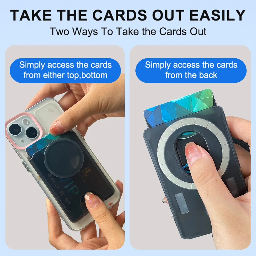 Grippopso For MagSafe Wallet Magentic Phone Card Grip Holder, 2 w 1 Wallet For iPhone 15 Pro Max 14 13 Or Samsung Stand — zdjęcie 5