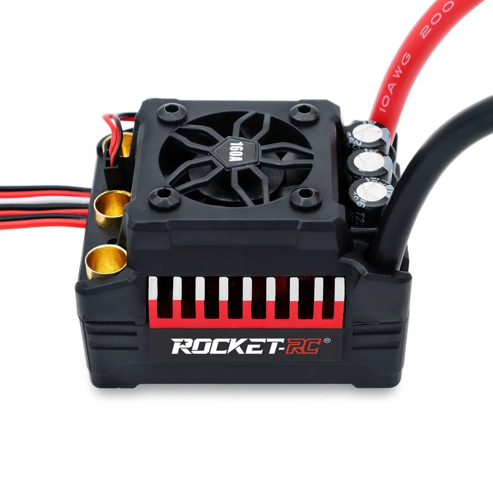 ESC Rocket V2 naddźwiękowy 130A 160A ESC wodoodporny bezszczotkowy regulator prędkości z 7.4V/8.4V 6A BEC dla silnika 4292 1:8RC samochód