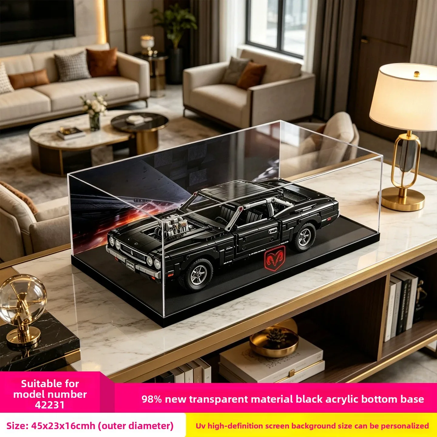High-definition transparent acrylic dust-proof display and storage box suitable for LEGO 42231 building blocks
