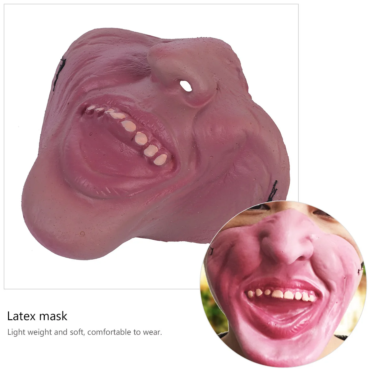 

2Pcs Halloween Funny Vampire Half Mask Latex Costume Face Cover Party Cosplay Halloween Mask Costume Funny Party Dress-Up