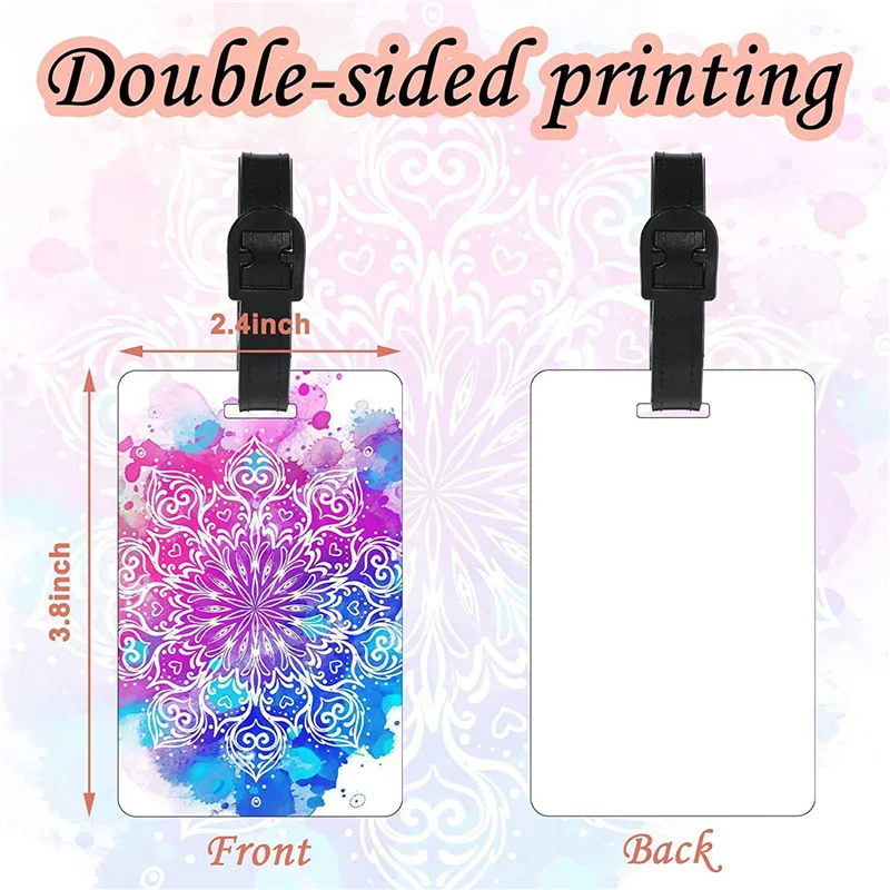 B21B 40PCS Sublimation Leere Gepäck Tags Leere Reisetasche Gepäck Tags Mit Riemen Doppelseitige MDF Koffer Label Tag