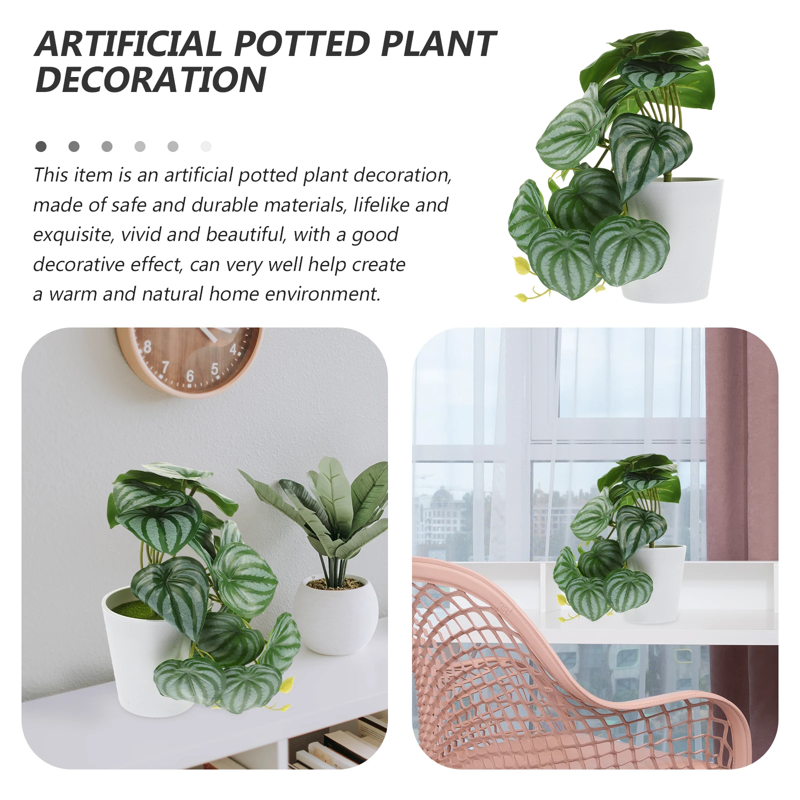 

Artificial Potted Plant Faux Small Bonsai Lifelike Silk Fabric Desktop Decor for Home Office Vivid Faux Plant Ornament