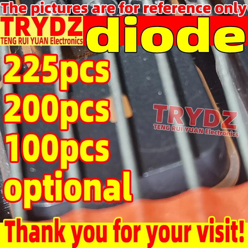 225pcs 200pcs 100pcs New 1N4148 1N4007 1N5819 1N5339 FR107 FR207 1N5408 Common maintenance diode repair mixed package