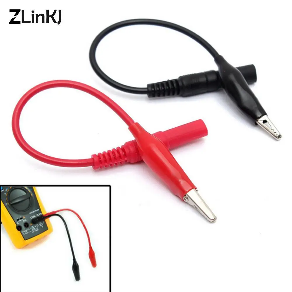 2Pcs practical Probe Red+Black MultiMeter Test Lead & Alligator Crocodile Clip Electrical Clamp For Fluke Meter Testing