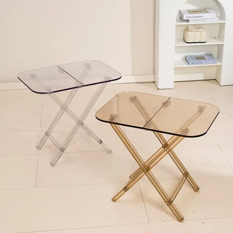 Nordic Creative Internet Celebrity Small Coffee Table Grid Acrylic Folding Table Transparent Small Household Corner Table