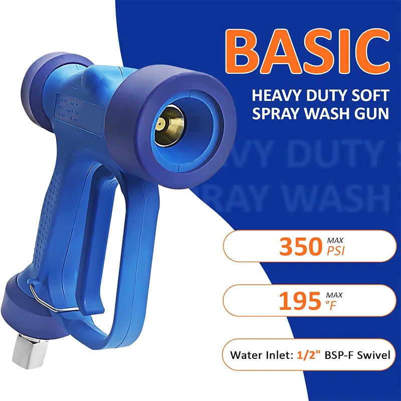 High Volume Low Pressure Guns RB35 Wash-Down Gun G1/2F Swivel Heavy Duty Soft Wash Gun for Garden & Cleaning