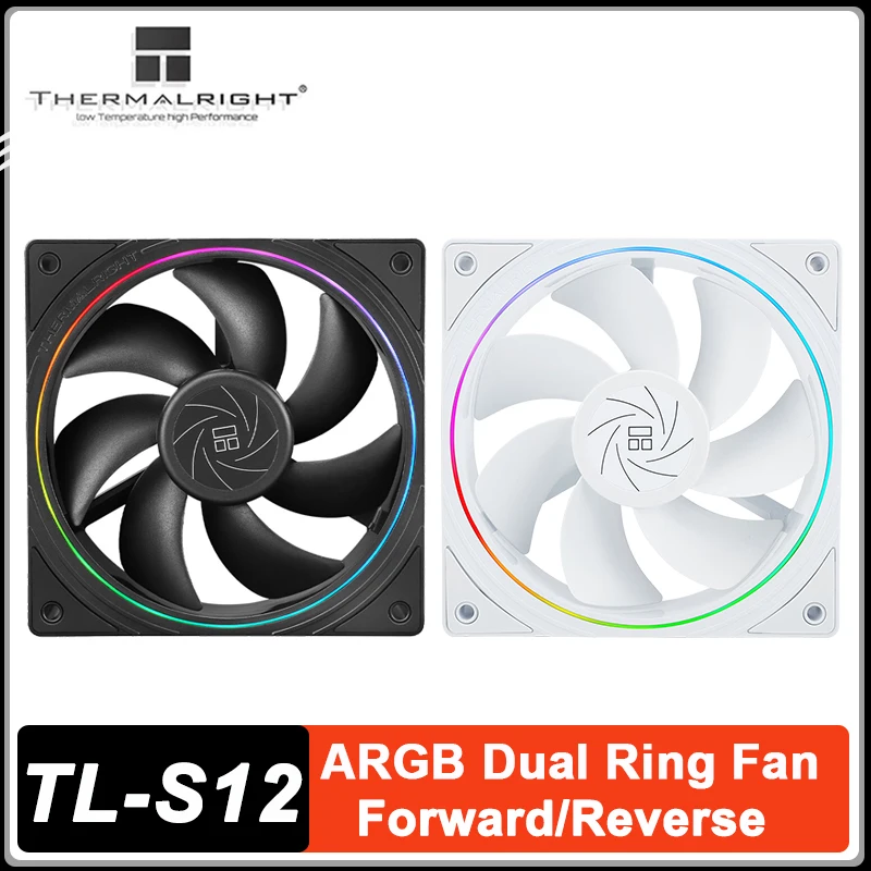 Thermalright TL-S12 Case Cooling Fan 12CM Halo ARGB Desktop Computer Quiet Fan