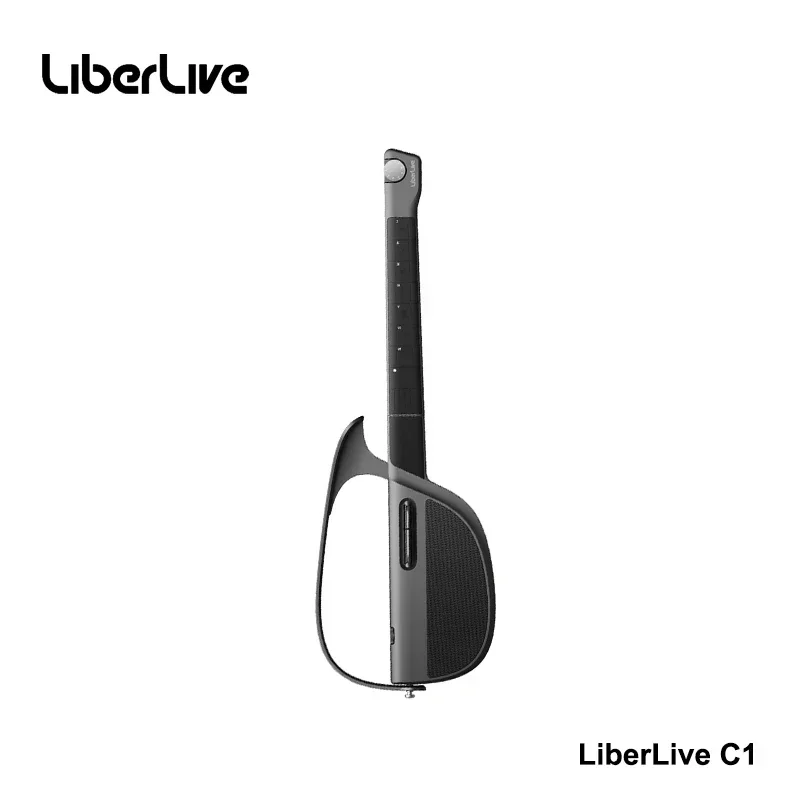 LiberLive C1 Acompañamiento de fusión de guitarra de viaje inteligente plegable sin cuerda con bolsa de guitarra Correa de guitarra