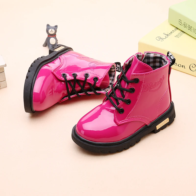 Kids New Winter Children Shoes PU Leather Waterproof Plush Boots Kids Snow Boots Brand Girls Boys Casual Boots Fashion Sneakers